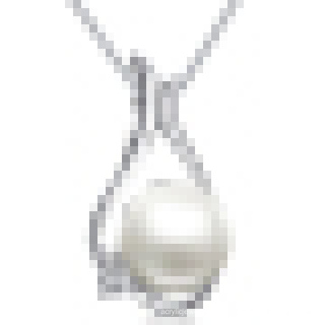 Collar colgante de perlas naturales de plata para mujer 925 con cadena